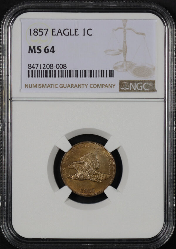 Obverse of this 1857 Flying Eagle Cent NGC MS-64