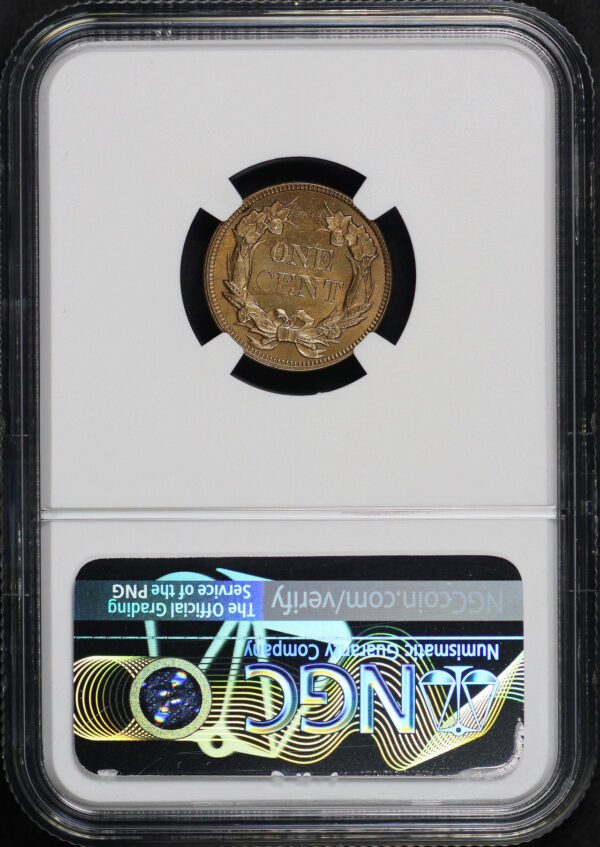 Reverse of this 1857 Flying Eagle Cent NGC MS-64