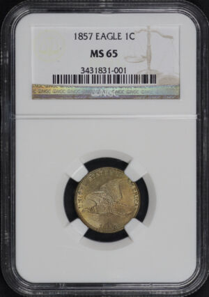 Obverse of this 1857 Flying Eagle Cent NGC MS-65