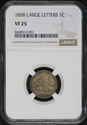 Obverse of this 1858 Flying Eagle Cent Large Letters NGC VF-25