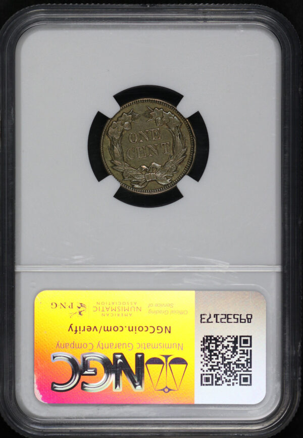 Reverse of this 1858 Flying Eagle Cent Large Letters NGC AU-55
