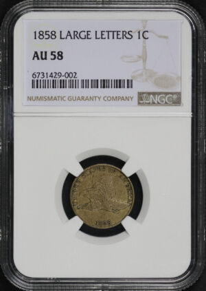 Obverse of this 1858 Large Letters Flying Eagle Cent NGC AU-58