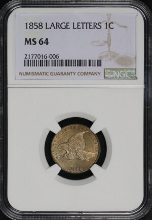 Obverse of this 1858 Flying Eagle Cent Large Letters NGC MS-64