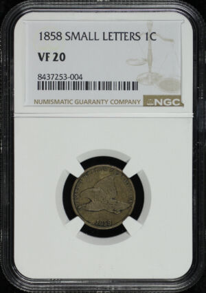 Obverse of this 1858 Flying Eagle Cent Small Letters NGC VF-20