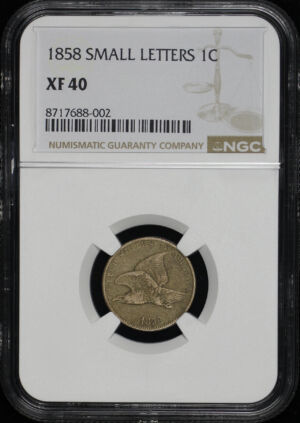 Obverse of this 1858 Small Letters Flying Eagle Cent NGC XF-40