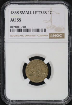 Obverse of this 1858 Small Letters Flying Eagle Cent NGC AU-55