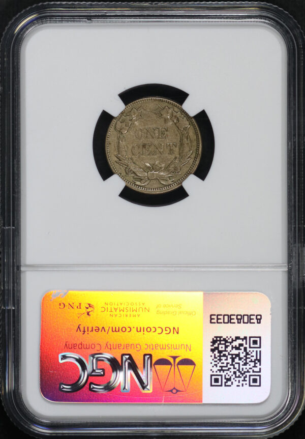 Reverse of this 1858 Small Letters Flying Eagle Cent NGC AU-55