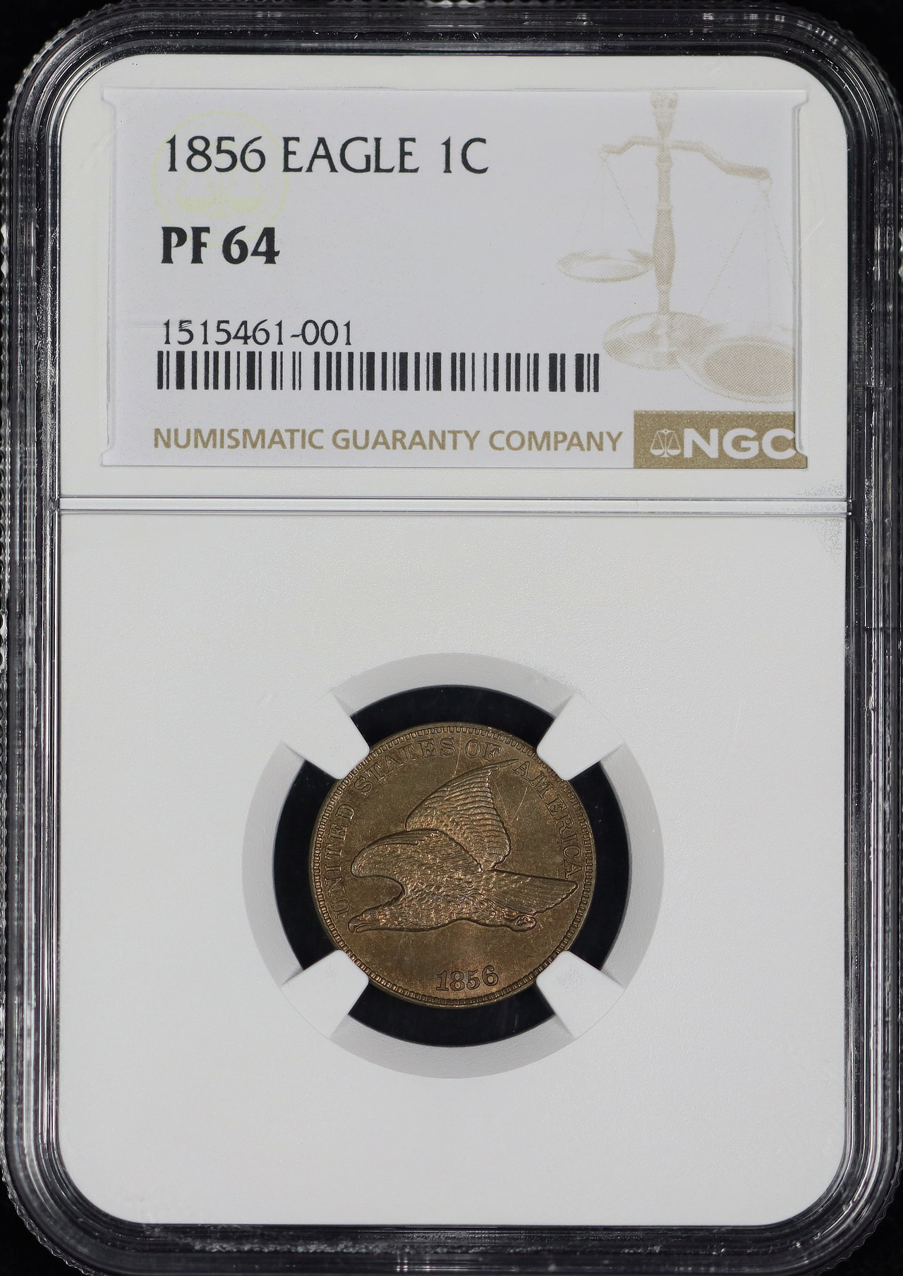 Obverse of this 1856 Flying Eagle Cent NGC PF-64