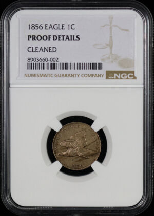 Obverse of this 1856 Flying Eagle Cent NGC Proof Details Cleaned