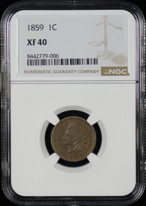 Obverse of this 1859 Indian Cent NGC XF-40