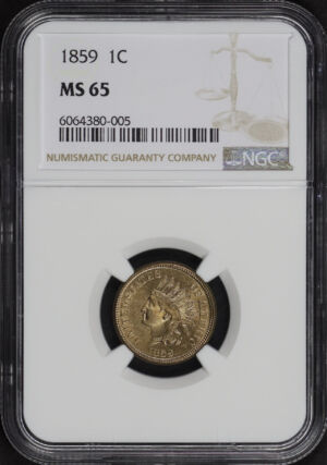 Obverse of this 1859 Indian Cent NGC MS-65