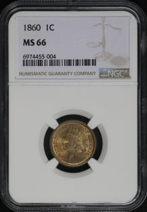 Obverse of this 1860 Indian Cent NGC MS-66