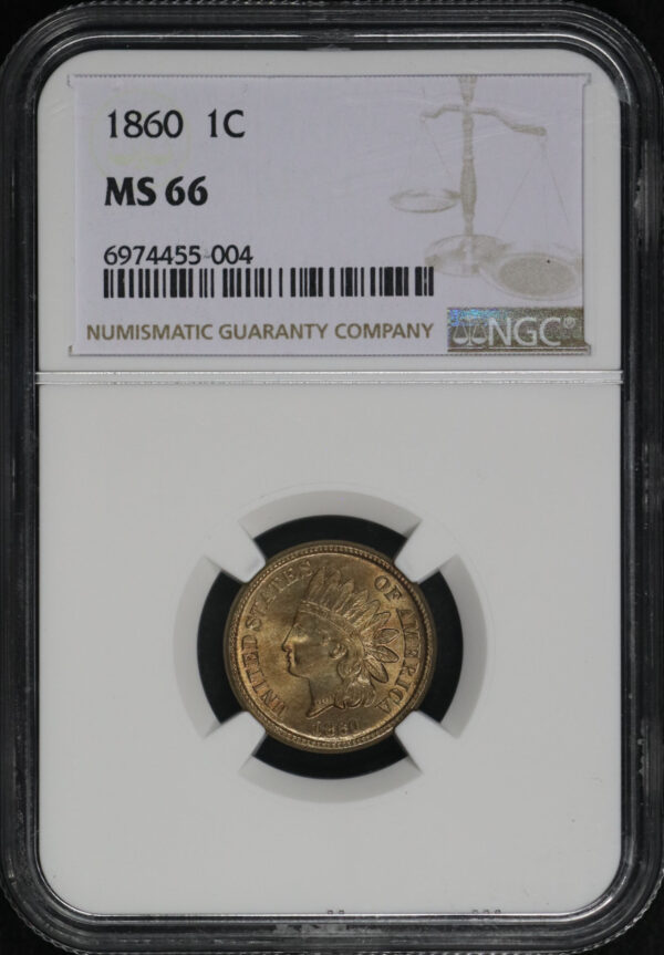 Obverse of this 1860 Indian Cent NGC MS-66