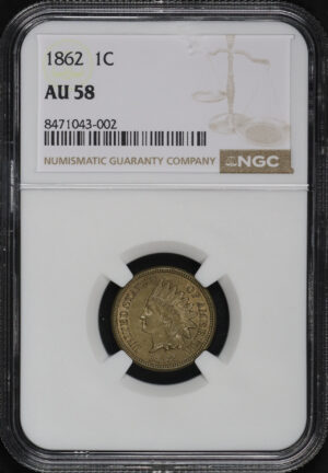 Obverse of this 1862 Indian Cent NGC AU-58