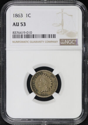 Obverse of this 1863 Indian Cent NGC AU-53