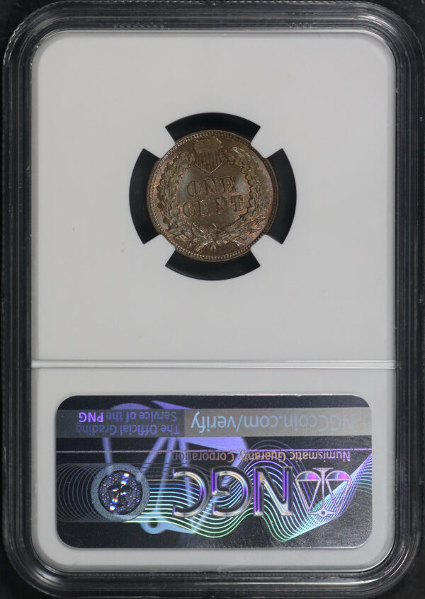 Reverse of this 1872 Indian Cent NGC MS-65+ BN CAC