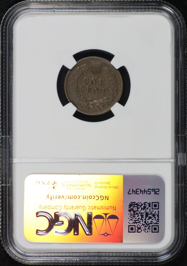 Reverse of this 1874 Indian Cent NGC AU-50 BN