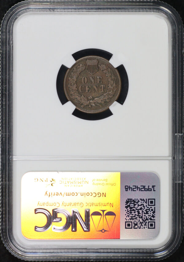 Reverse of this 1875 Indian Cent NGC VF-30 BN