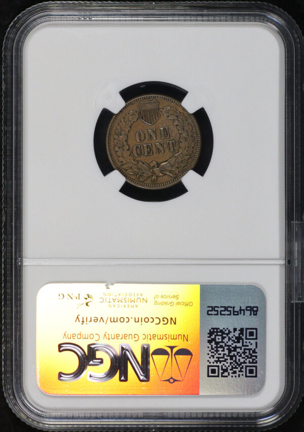 Reverse of this 1875 Indian Cent NGC AU-55 BN