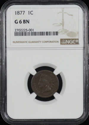 Obverse of this 1877 Indian Cent NGC G-6 BN
