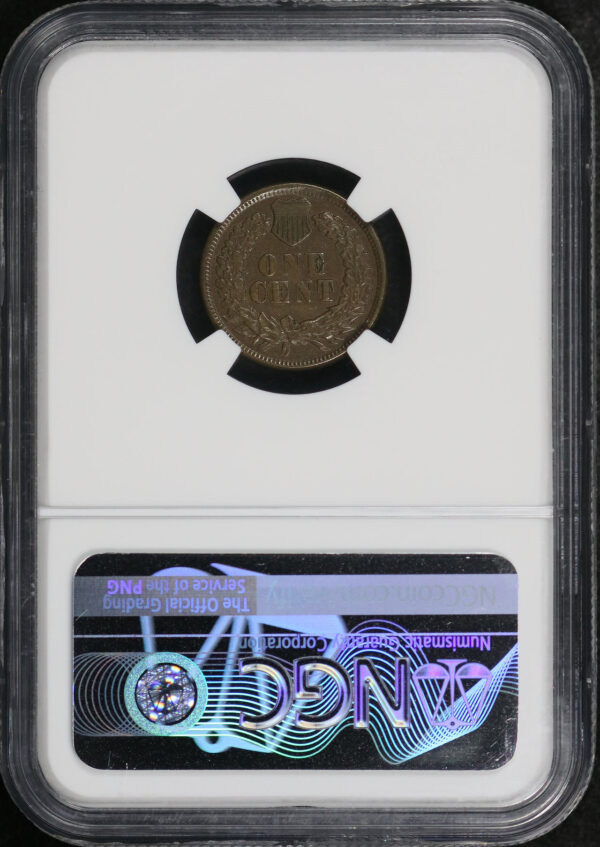 Reverse of this 1877 Indian Cent NGC AU-58 BN