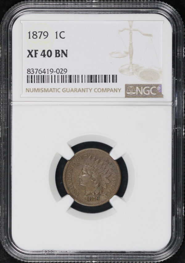 Obverse of this 1879 Indian Cent NGC XF-40 BN