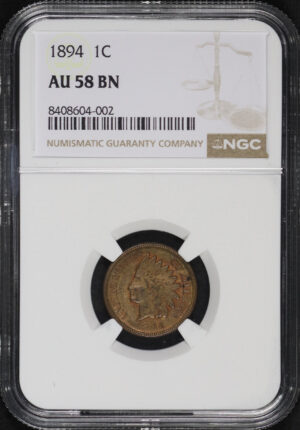 Obverse of this 1894 Indian Cent NGC AU-58 BN