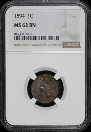 Obverse of this 1894 Indian Cent NGC MS-62 BN