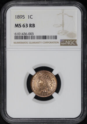 Obverse of this 1895 Indian Cent NGC MS-63 RB