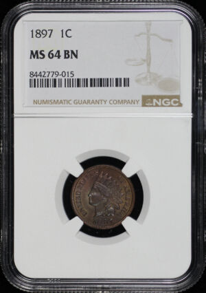 Obverse of this 1897 Indian Cent NGC MS-64 BN