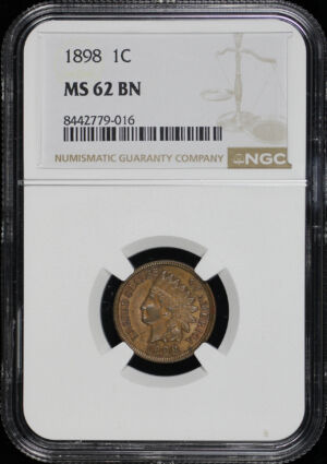 Obverse of this 1898 Indian Cent NGC MS-62 BN