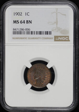 Obverse of this 1902 Indian Cent NGC MS-64 BN