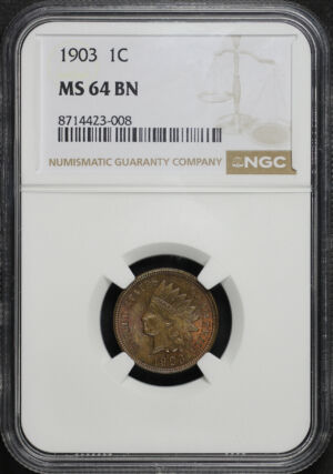 Obverse of this 1903 Indian Cent NGC MS-64 BN