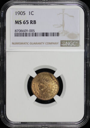 Obverse of this 1905 Indian Cent NGC MS-65 RB