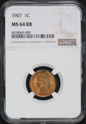 Obverse of this 1907 Indian Cent NGC MS-64 RB