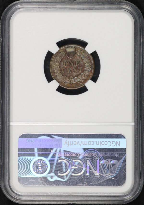 Reverse of this 1908-S Indian Cent NGC MS-63 RB