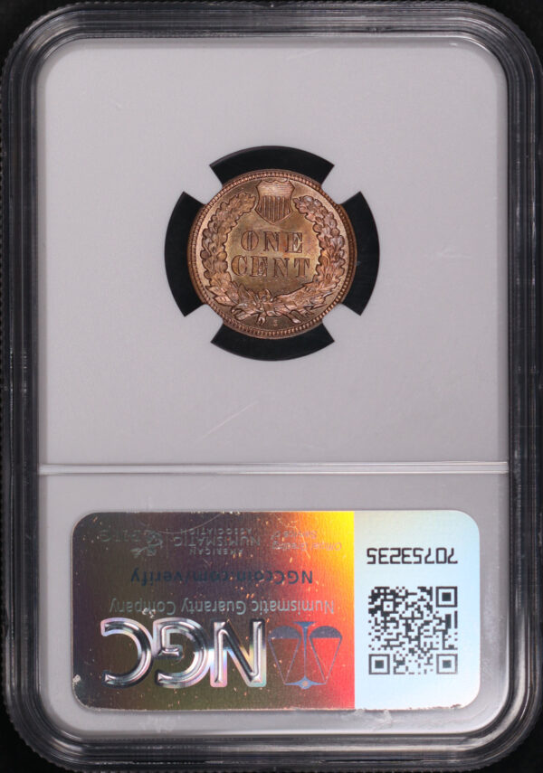 Reverse of this 1908-S Indian Cent NGC MS-66 RB