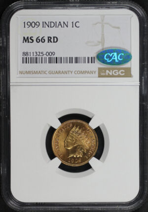 Obverse of this 1909 Indian Cent NGC MS-66 RD CAC
