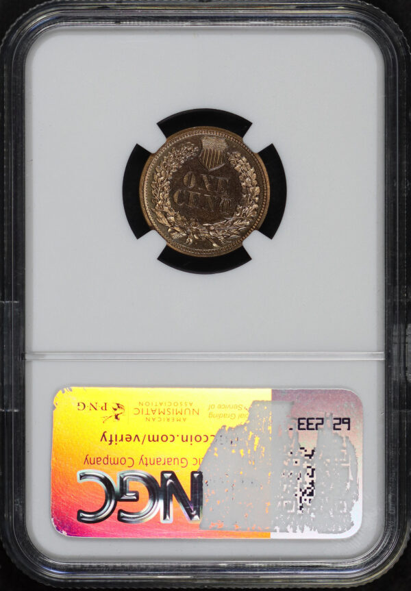 Reverse of this 1868 Indian Cent NGC PF-65 RB