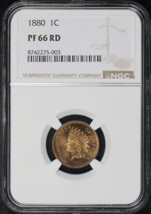 Obverse of this 1880 Indian Cent NGC PF-66 RD