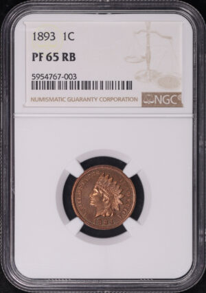 Obverse of this 1893 Indian Cent NGC PF-65 RB