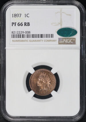 Obverse of this 1897 Indian Cent NGC PF-66 RB CAC