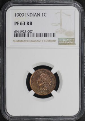 Obverse of this 1909 Indian Cent NGC PF-63 RB