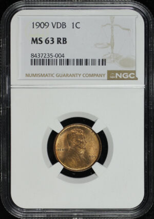 Obverse of this 1909 VDB Lincoln Cent Wheat Reverse NGC MS-63 RB