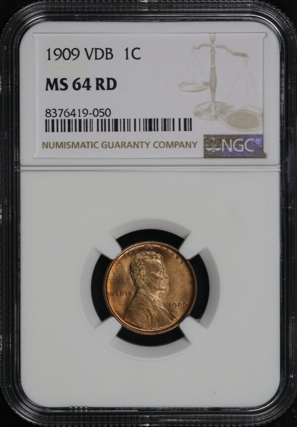 Obverse of this 1909 VDB Lincoln Cent Wheat Reverse NGC MS-64 RD