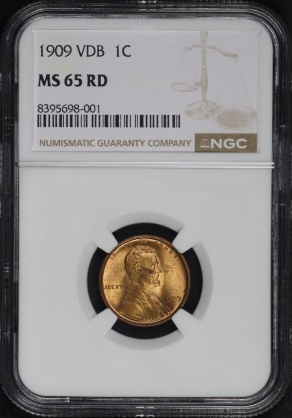 Obverse of this 1909 VDB Lincoln Cent Wheat Reverse NGC MS-65 RD
