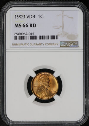 Obverse of this 1909 VDB Lincoln Cent Wheat Reverse NGC MS-66 RD