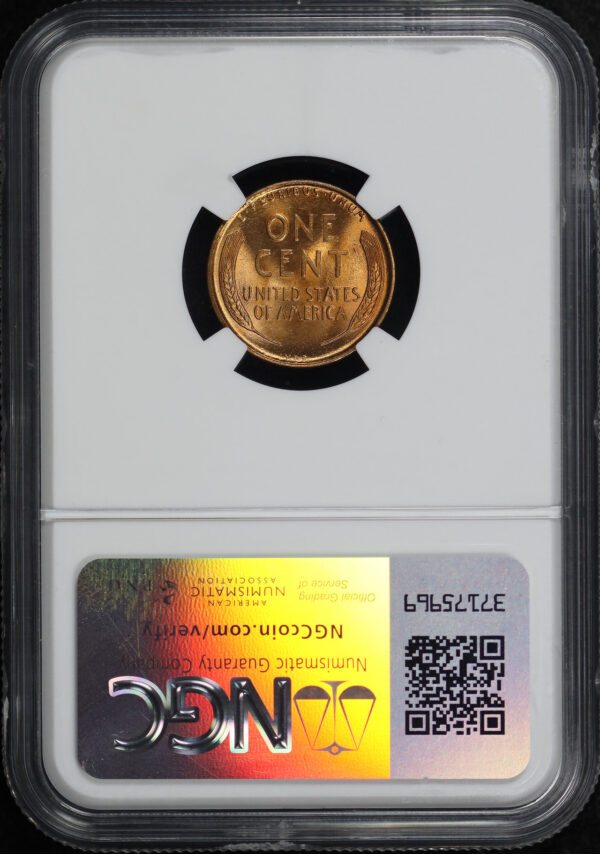Reverse of this 1909 VDB Lincoln Cent Wheat Reverse NGC MS-66 RD