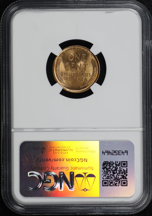 Reverse of this 1909 VDB Lincoln Cent Wheat Reverse NGC MS-66 RD
