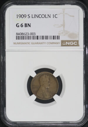 Obverse of this 1909-S Lincoln Cent Wheat Reverse NGC G-6 BN
